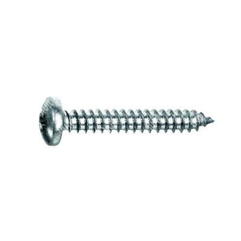 Phillips cross pan head tapping screw UNI 6954/DIN 7981 white zinc plated steel 3,5x6,5