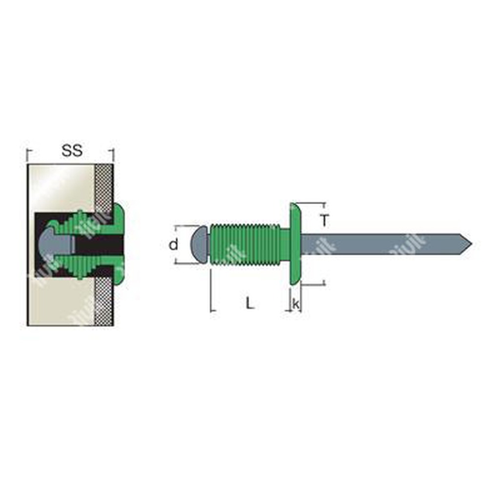 GORIV-Alu/Acier rivet TP 5,0x25,0