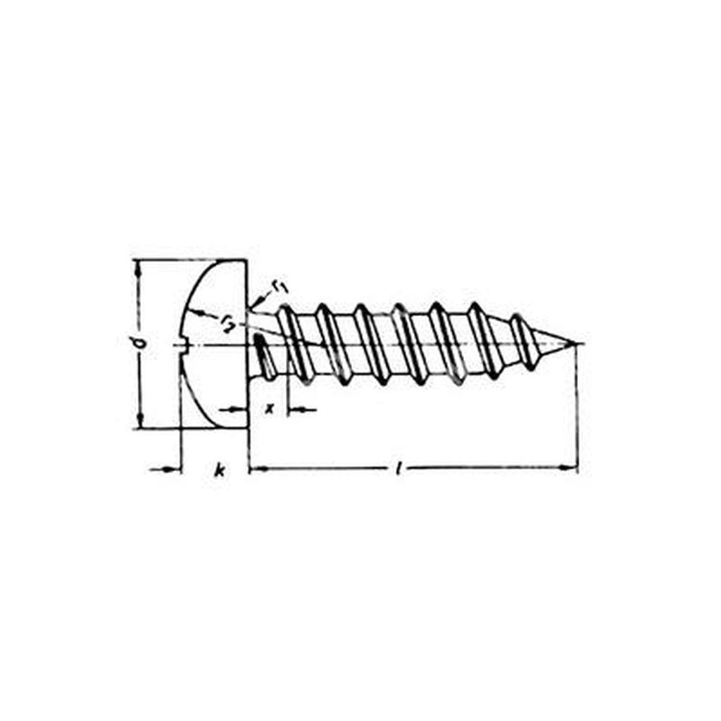 Phillips cross pan head tapping screw UNI 6954/DIN 7981 stainless steel 316 3,5x13