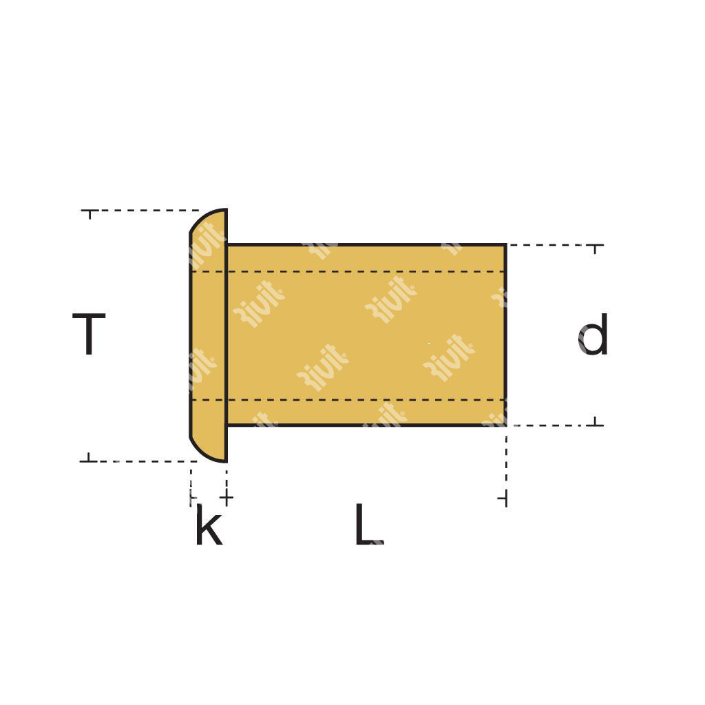 OU 25/30-Oeillet en laiton 2,5x3,0