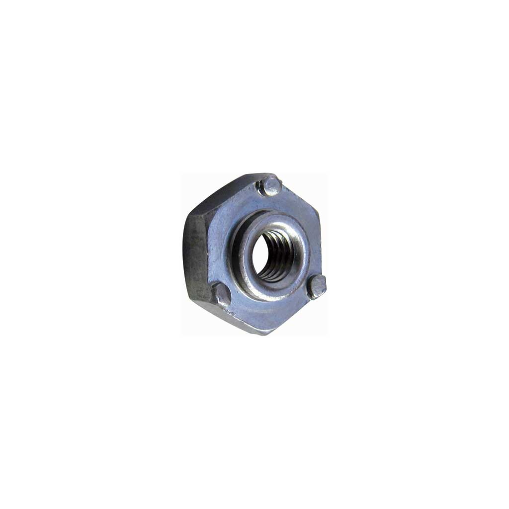Hex weld nut large wrench 13 plain steel cl.8 M4