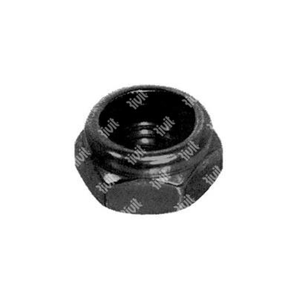 Self-locking nylon ins. hex nut U7474/D985 cl.8 - black zinc plated steel M4
