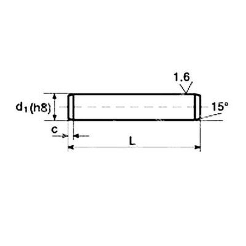 Spina cilindrica UNI 1707/DIN 7 h8  Acc. r.45/55 2,5x10