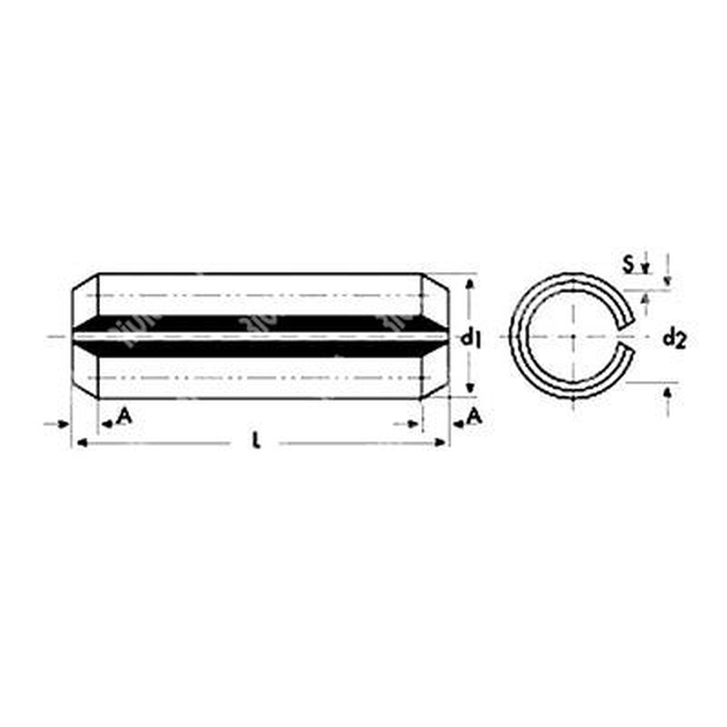 Spring Pin UNI6873/DIN1481 Raw Steel 5x12