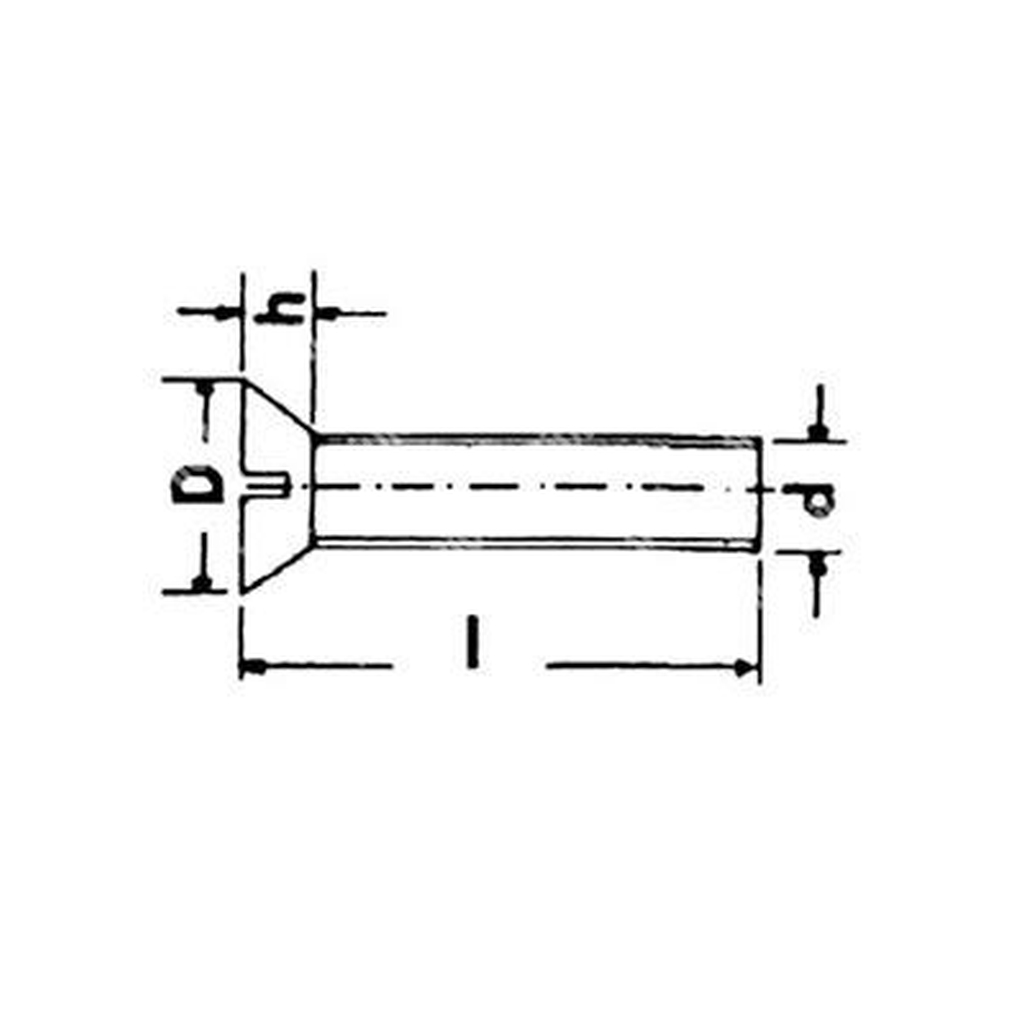 Slotted flat head screw UNI 6109/DIN 963A brass M4x16