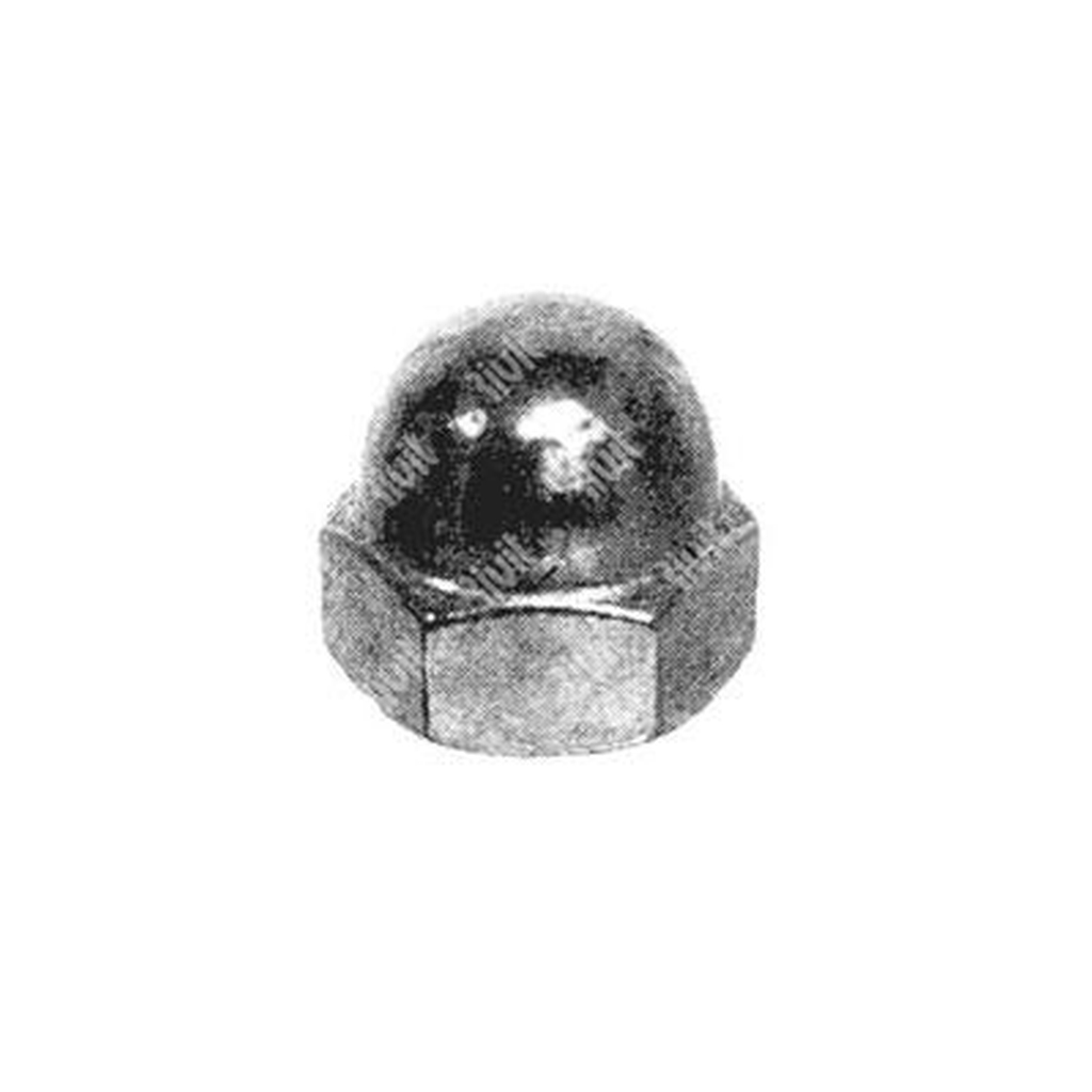 Hex domed cap nut UNI 5721/DIN 1587 nickel plated Brass M4