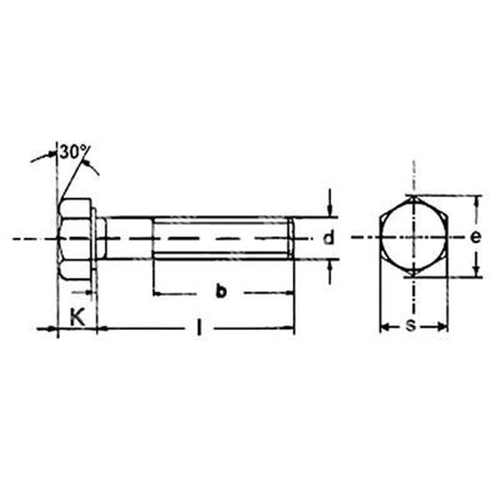 Hex head screw UNI 5737/DIN 931 A2 - stainless steel AISI304 M6x35