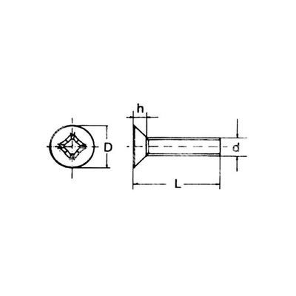 Phillips cross flat head screw UNI 7688/DIN 965 A2 - stainless steel AISI304 M6x16