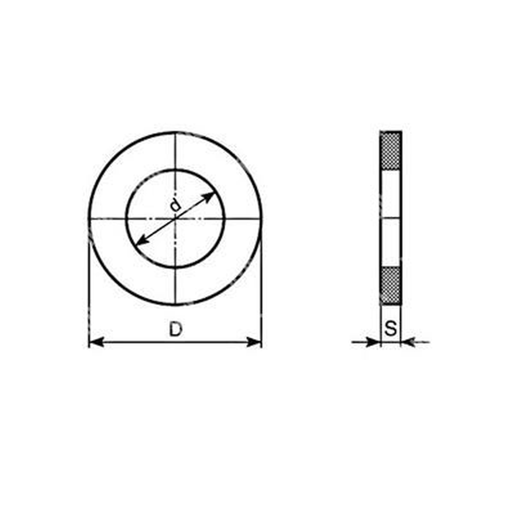 Flat washer UNI 6592/DIN 125A Stainless steel 316 d.12