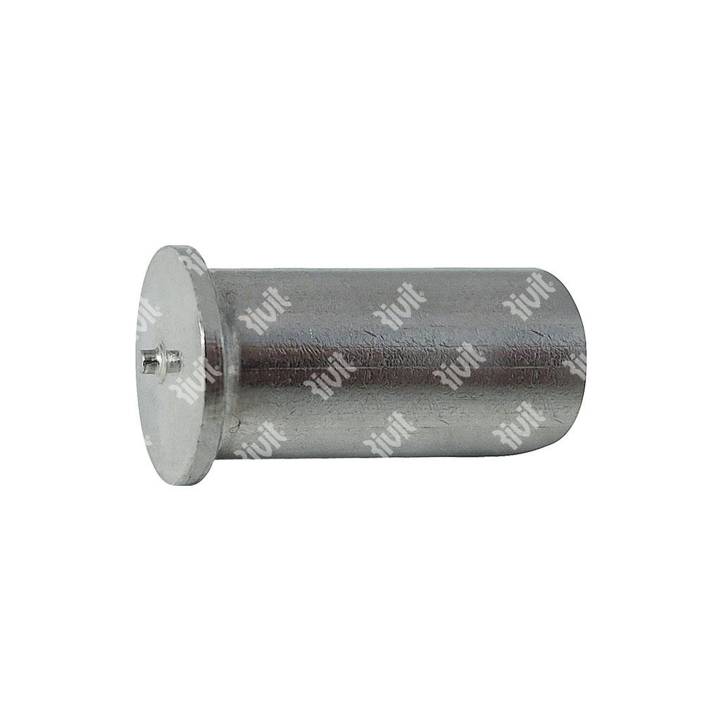 PLX-Prigioniero a saldare liscio INOX d.5x15