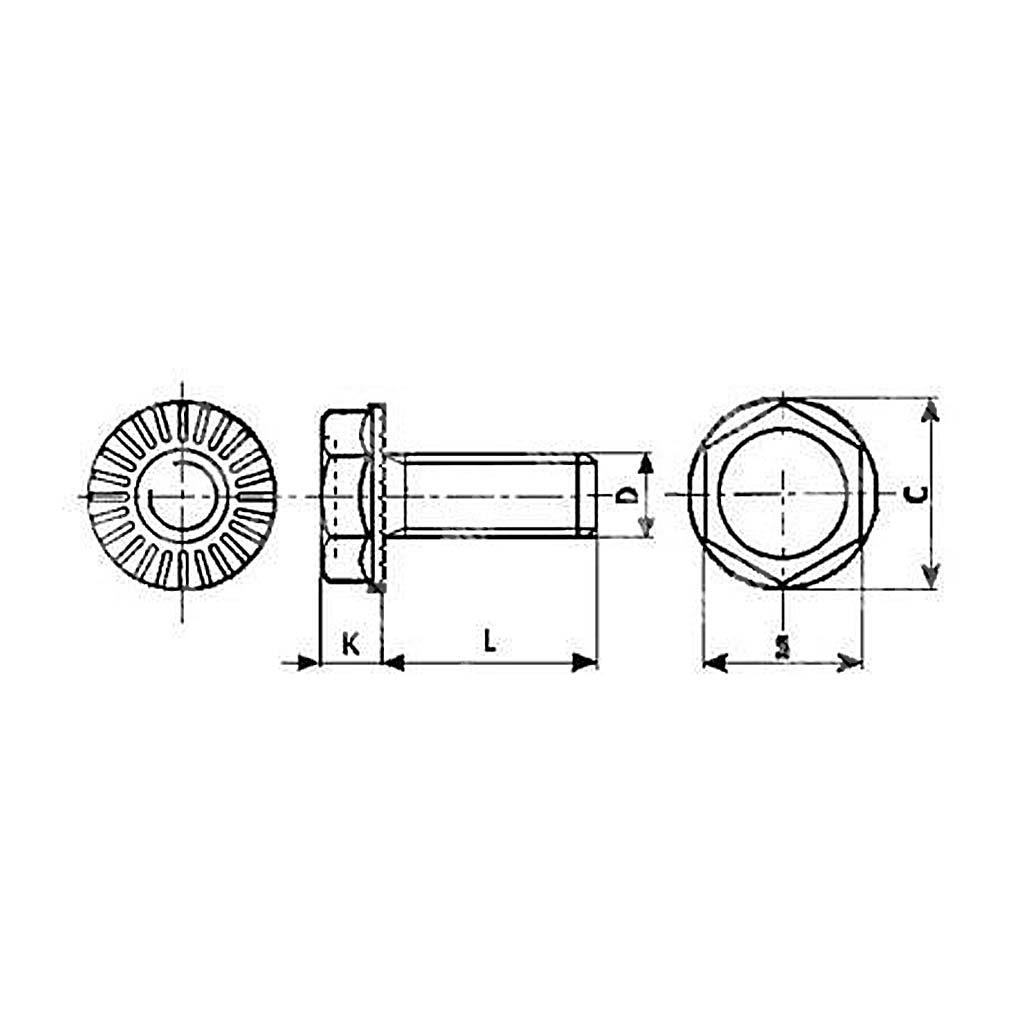 Vite 6.8 TEFR zigrinata DIN 6921 ZG M10x40