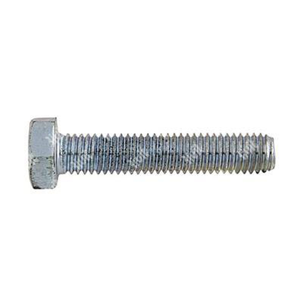 Hex head screw UNI 5739/DIN 933 8.8 - white zinc plated steel M5x50
