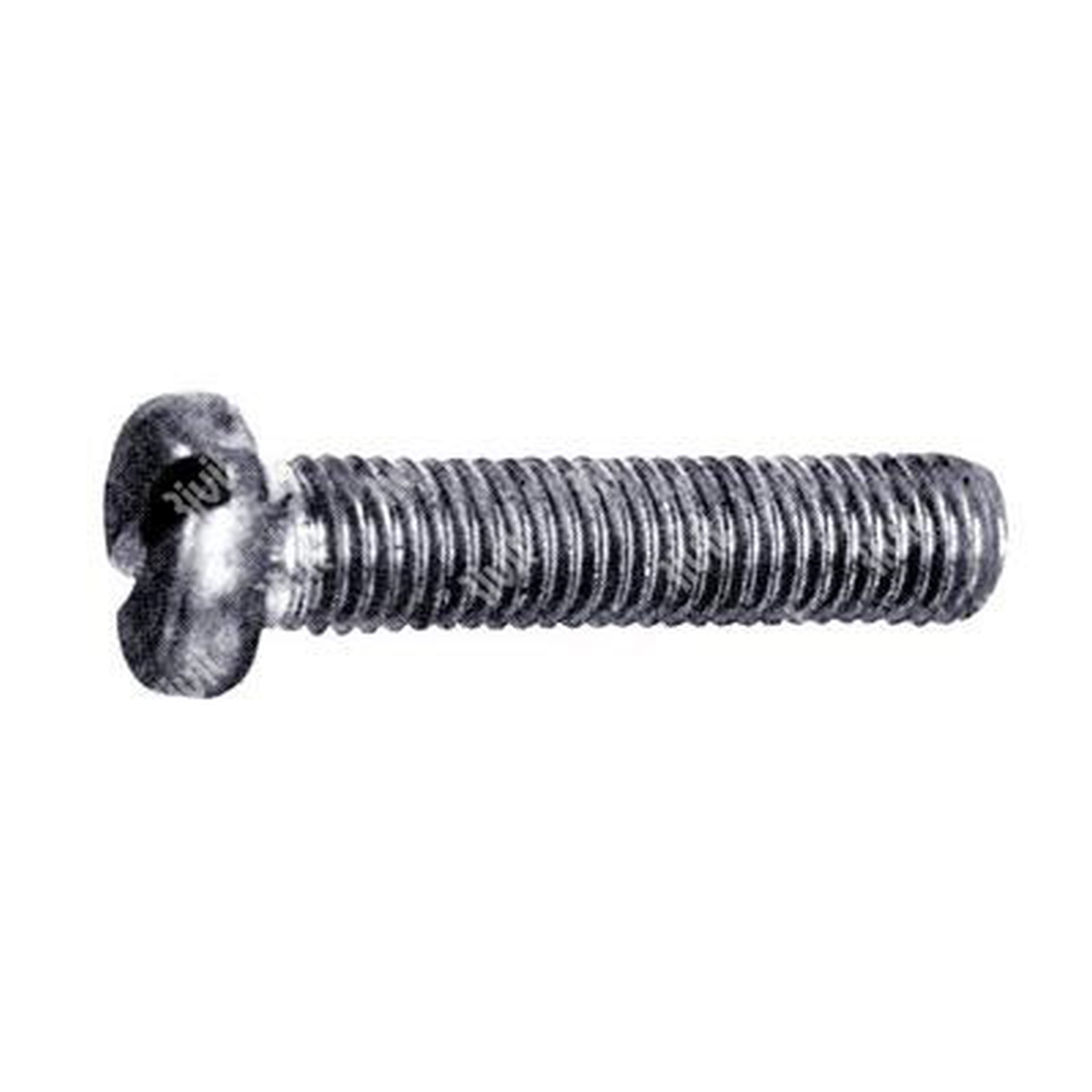 Slotted cheese head screw UNI 6107/DIN 84A 4.8 - nickel plated steel M4x6