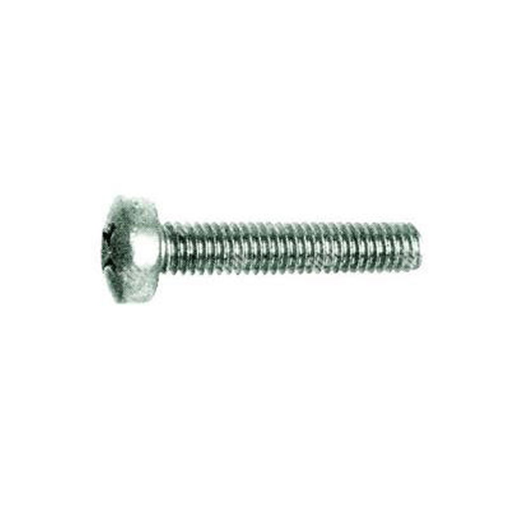 Phillips cross pan head screw UNI 7687/DIN 7985 4.8 - white zinc plated steel M8x30