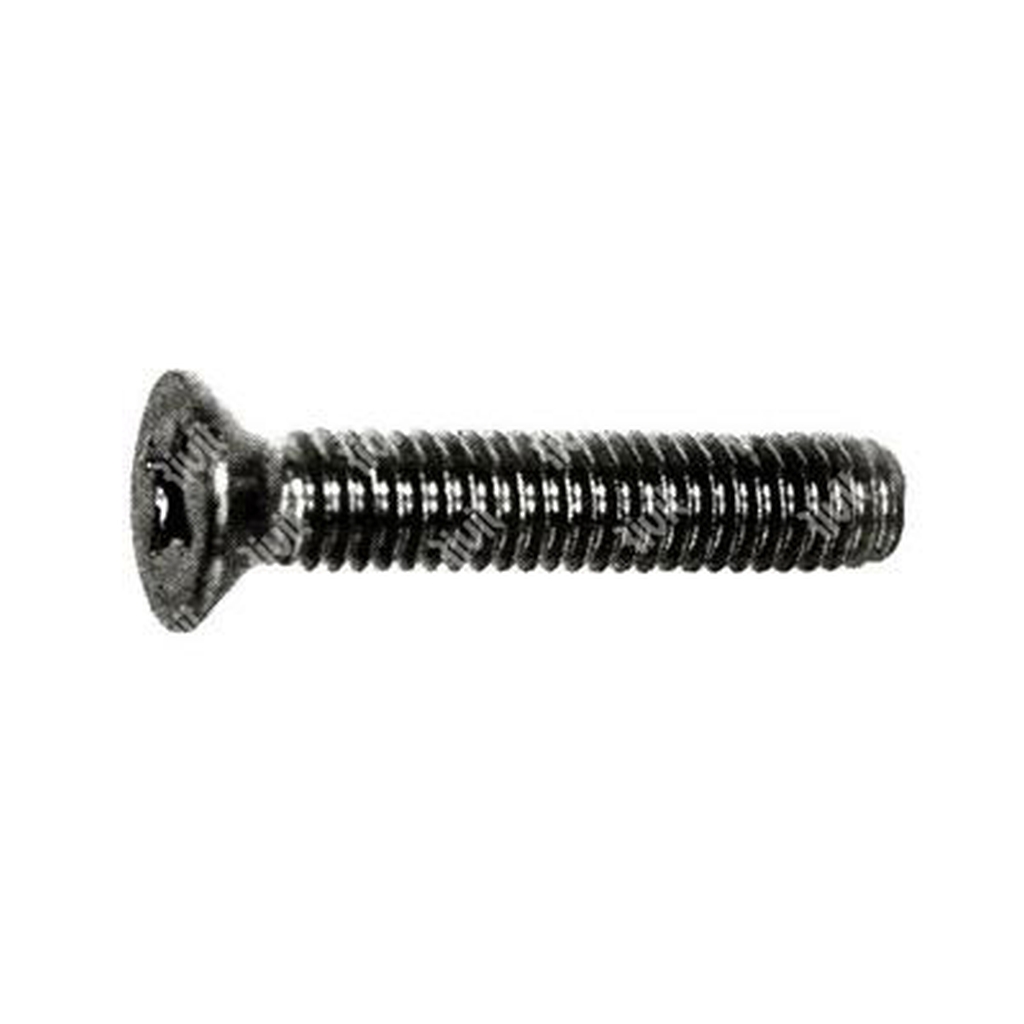 Phillips cross flat head screw UNI 7688/DIN 965 4.8 - black zinc plated steel M3x10