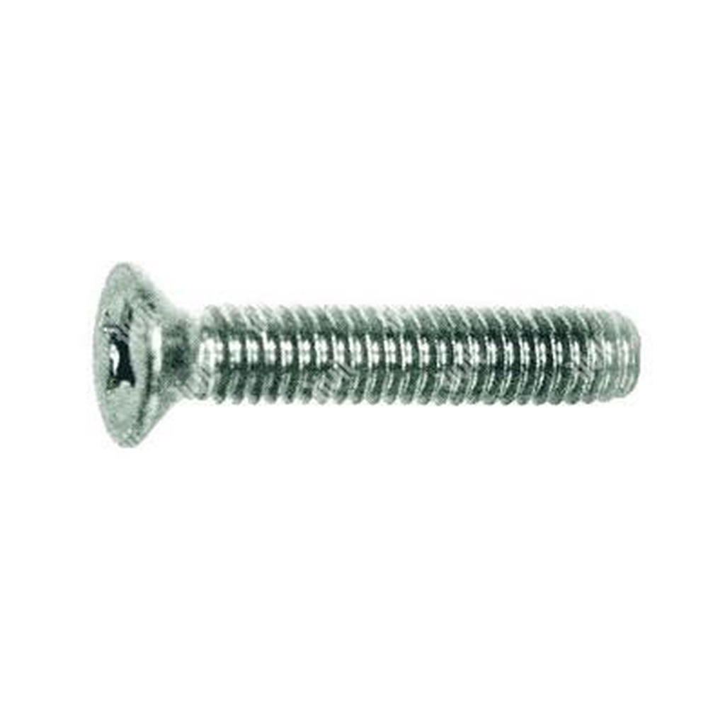 Phillips cross flat head screw UNI 7688/DIN 965 4.8 - white zinc plated steel M4x25