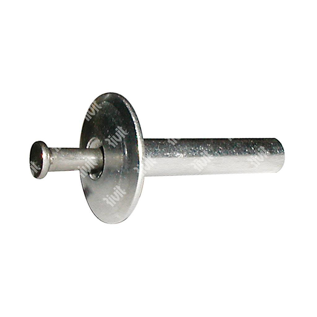 RCAI-Ribattino a Martello Corpo All/Chiodo Inox A2 Testa 15 Foro 5,0 ss.9,5-12,0 4,8x16 T15