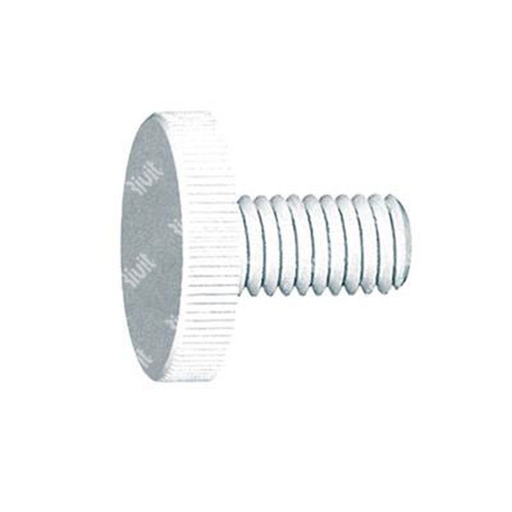 Slotted knurled head screw 6.6 Natural M5x16