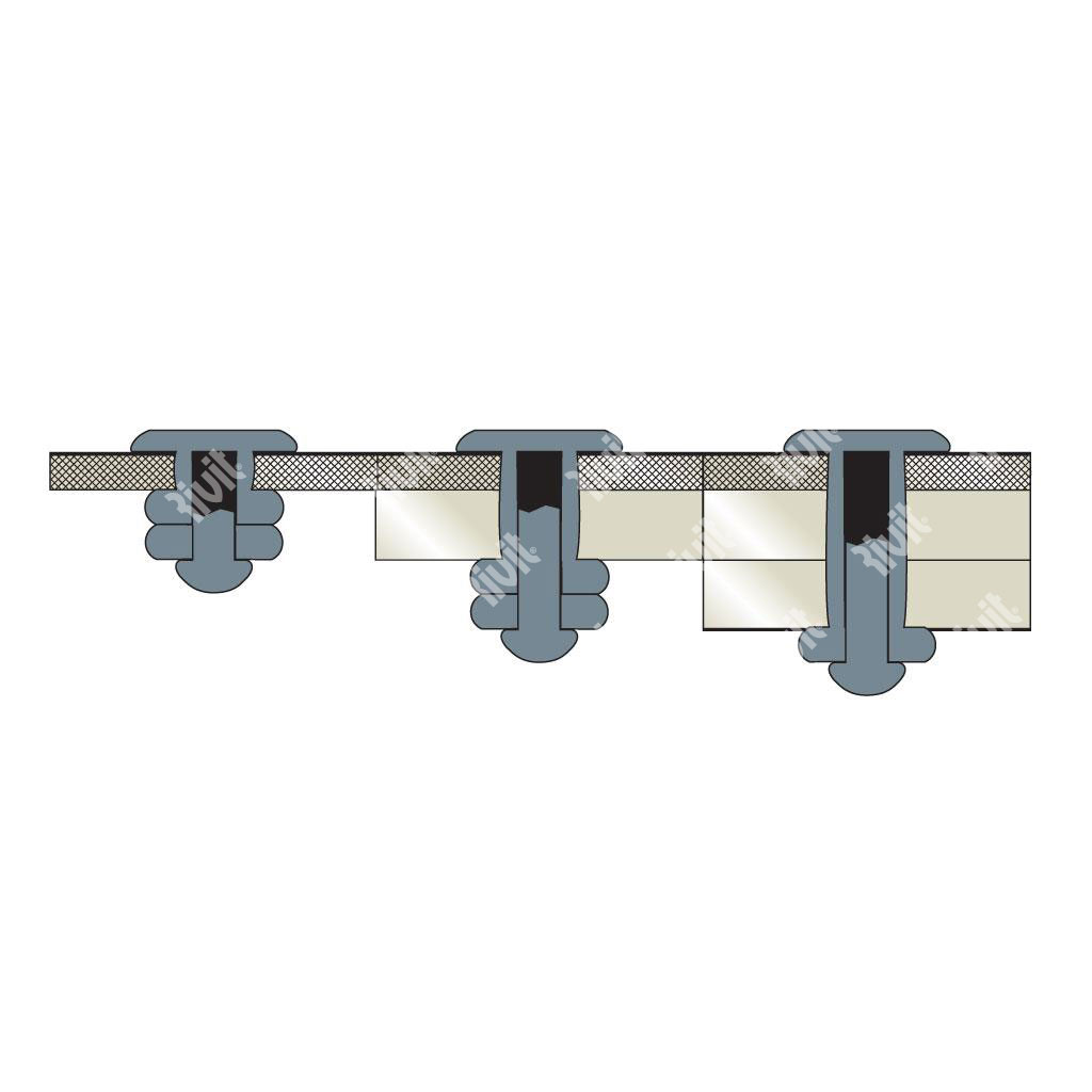 MULTIGRIPRIV-Acier/Acier rivet TP es1,0-9,0 3,2x13,0