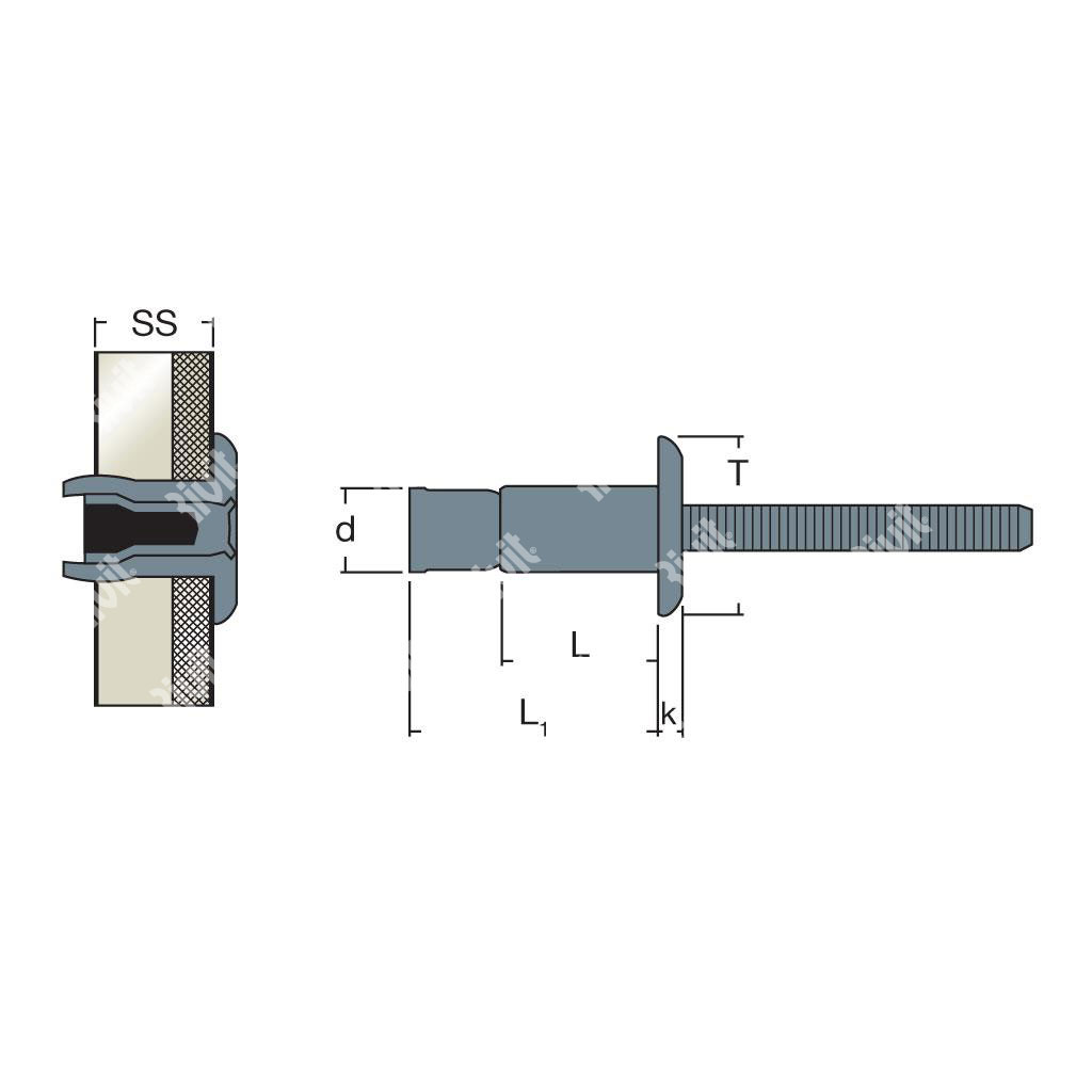 MONRIV-Rivetto Acciaio/AcciaioTT ss2,0-16,0 6,4x20,0