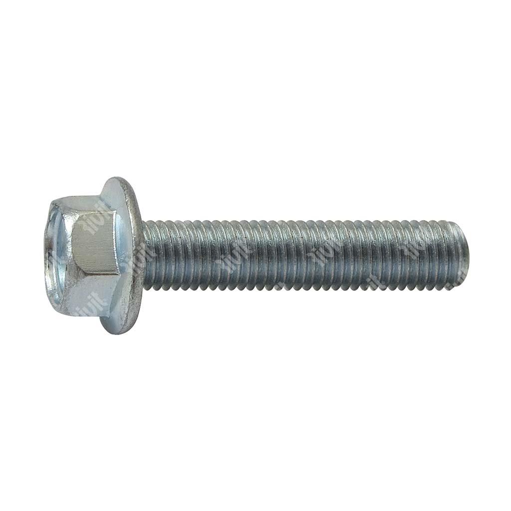 Flanged Hex Head Thread Forming Screw U8111/D7500D C15 - white zinc plated steel M3x16
