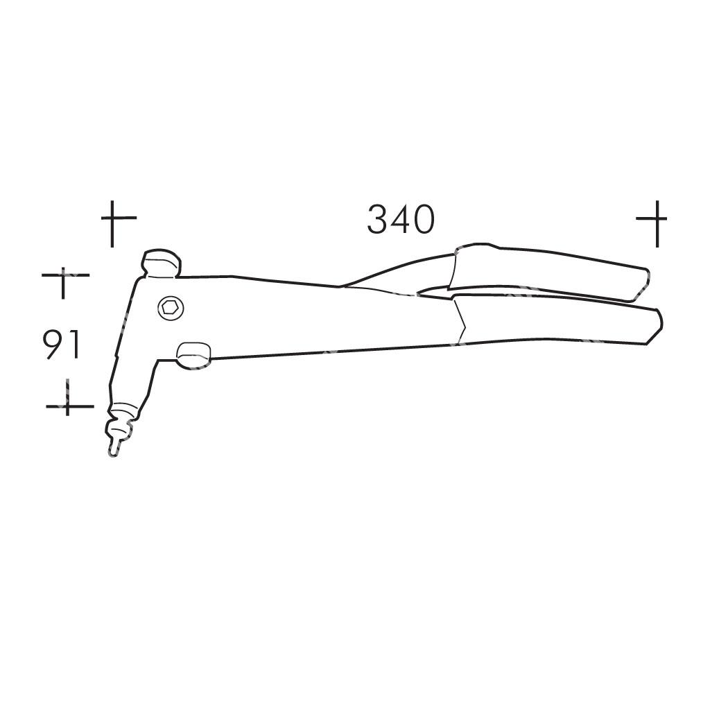 RIV901C-Hand tool for rivet nuts in a case with M3-M4-M5-M6 tie rods-w/st.steel rivet nuts RIV901CX