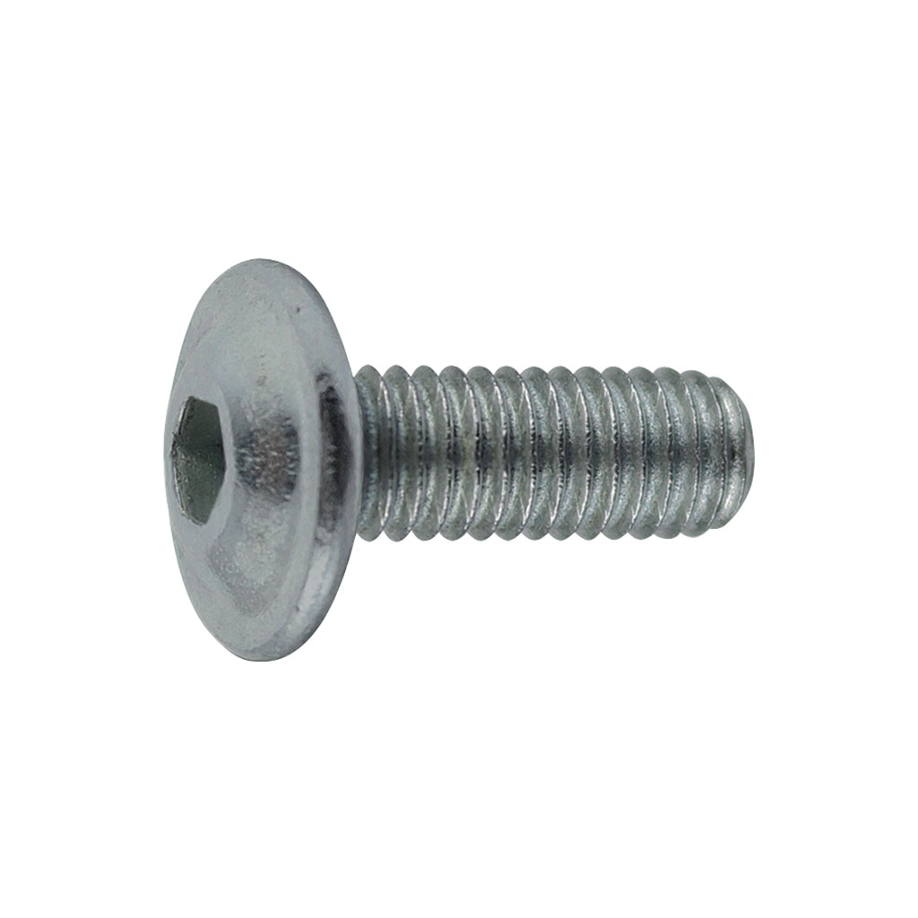 Hex socket flange button head screw ISO7380-2 10.9 - dehydrogenated white zinc plated steel M4x8