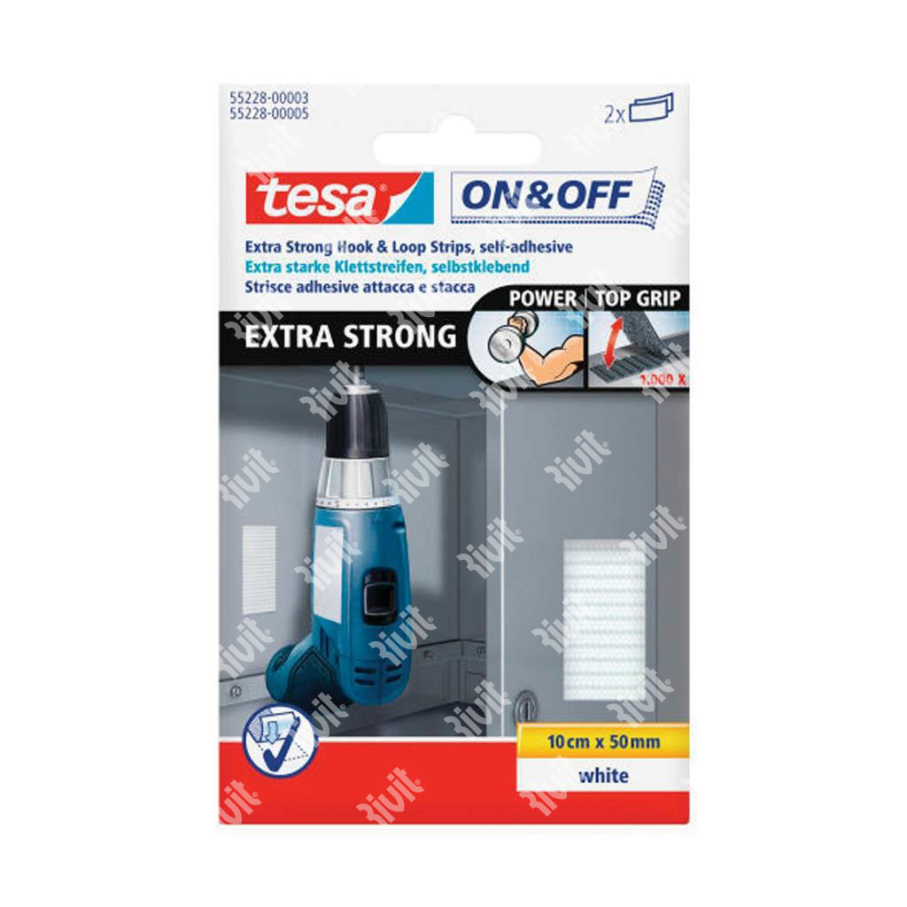 TESA-Hook and loop tape White Extra Strong mt.0,5x100mm
