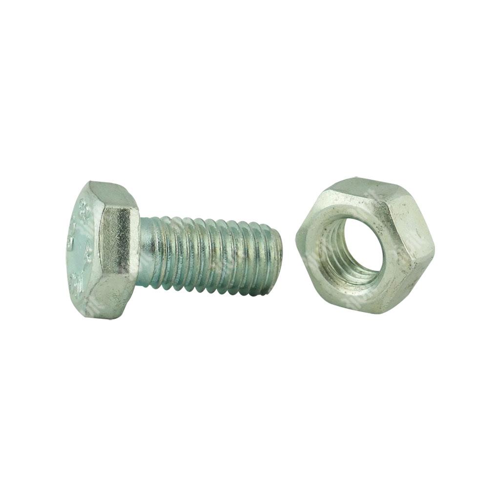 Hex structural bolt ISO 4017/ISO 4032 EN15048 SB 8.8 - white zinc plated M16x60