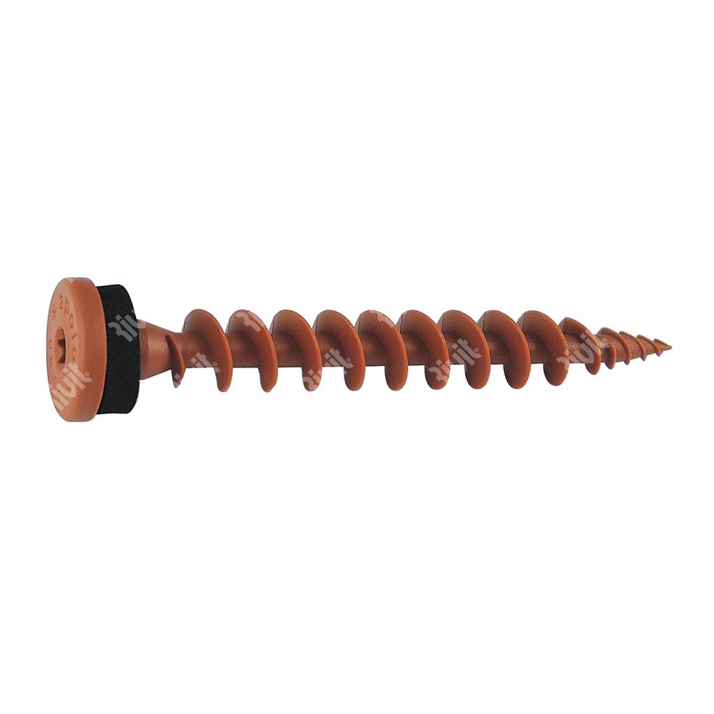 Insulation screw IPS 80 -Cooper RAL 8004 for screw d.3,5mm d.8x80 TX25