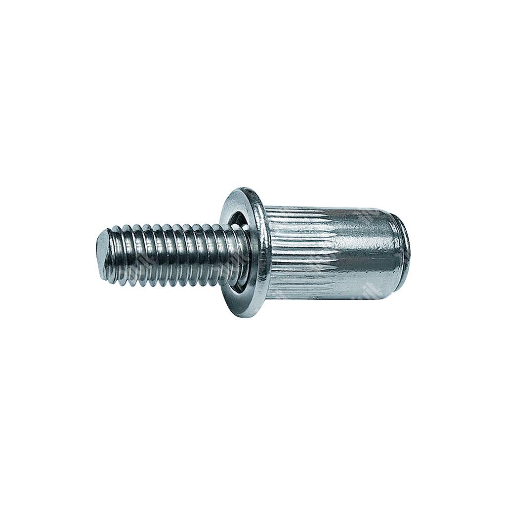 RIVBOLT-BFTCZ Bl.rivet nut flat head h.7,8 grip knurled grip 0.5-2,5 M6x10