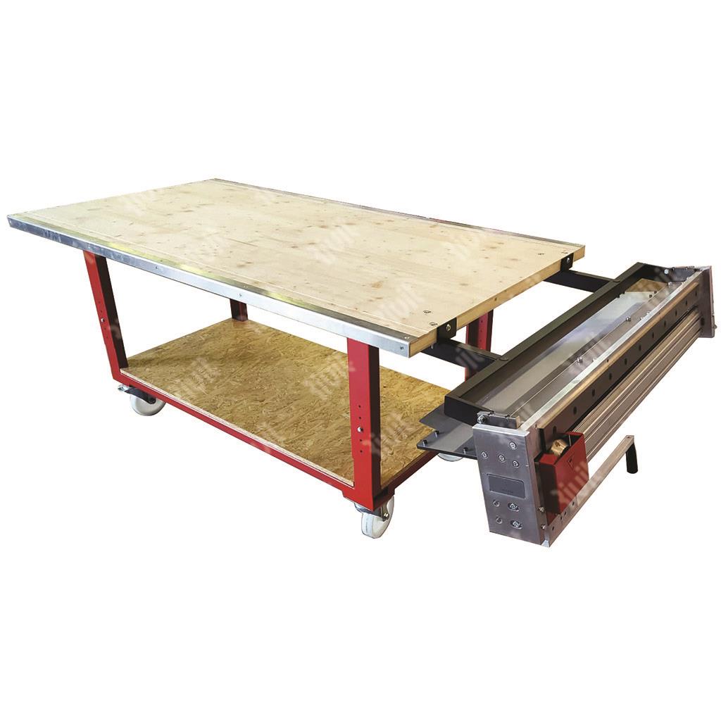 Table scissor L.1000mm for thick.max 10/10 including attachment to work table