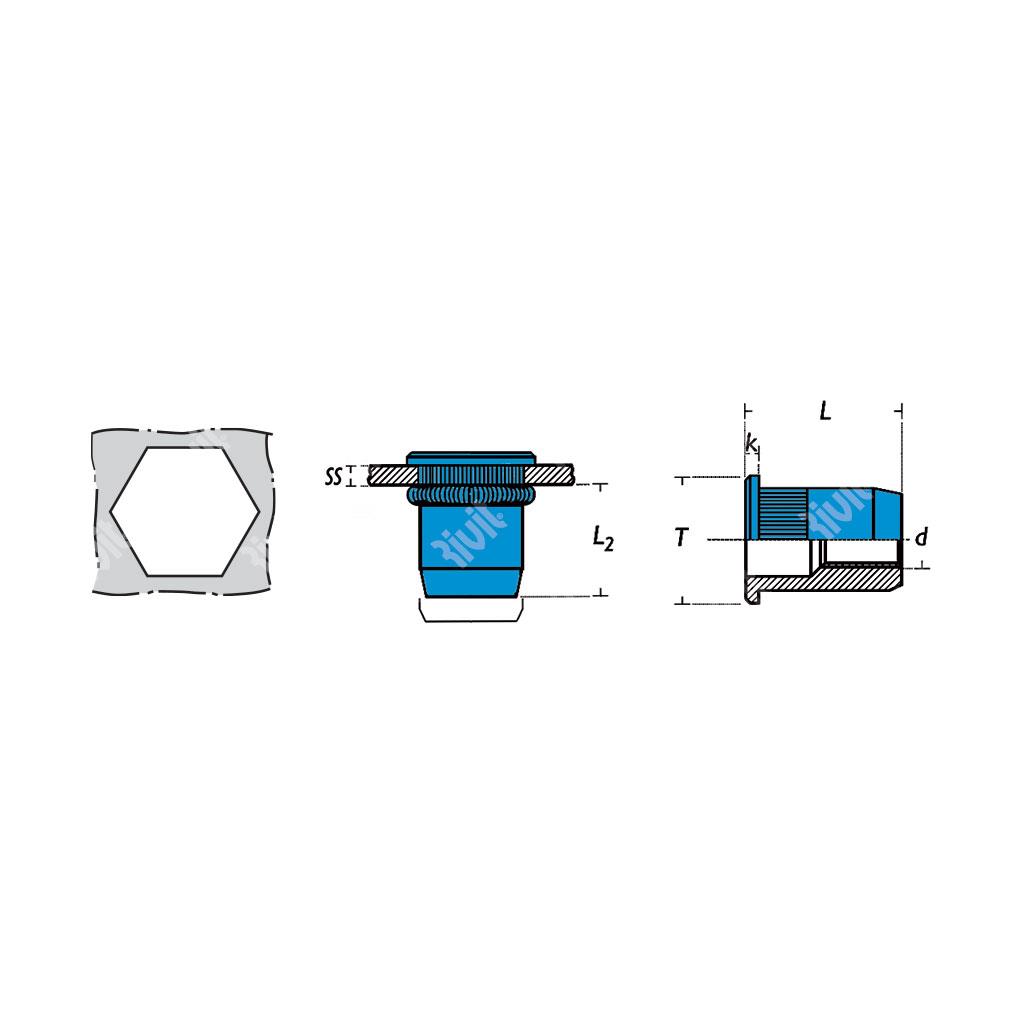 ITC-Z-A4-Rivsert Stainless steel A4 h.11 gr3,1-5,5 M8/055