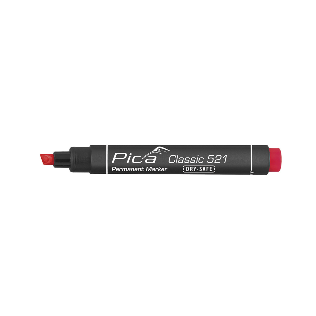 PICA-Permanent Marker w/chisel tip Red 521/40