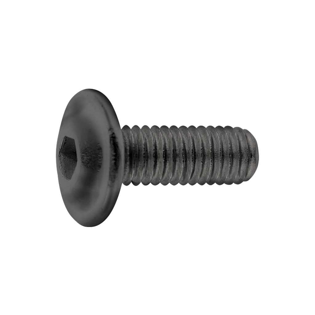 Hex socket flange button head screw ISO7380-2 10.9 - black zinc plated steel M10x16
