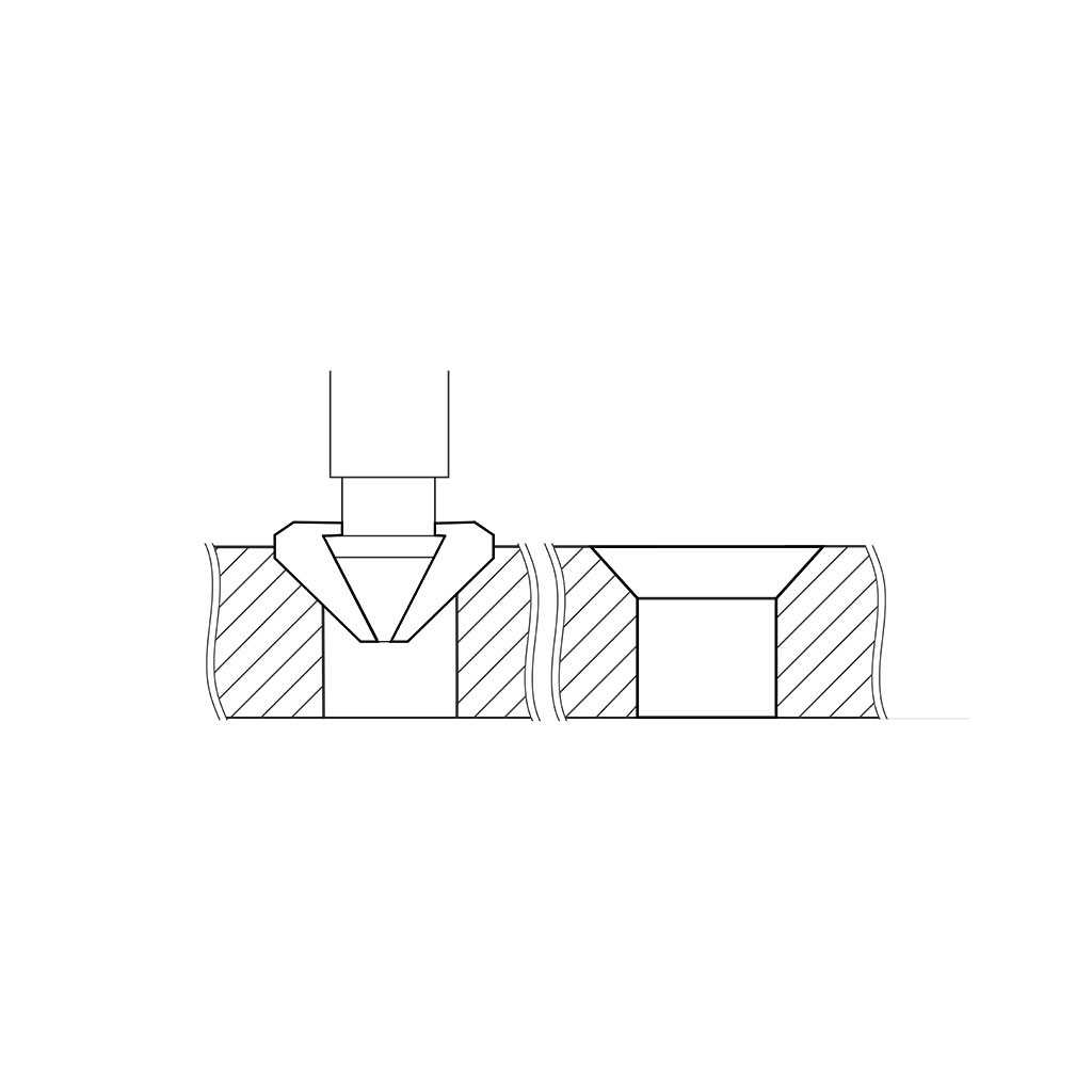 FERVI-Serie svasatore a 3 taglienti 90° DIN335C S001