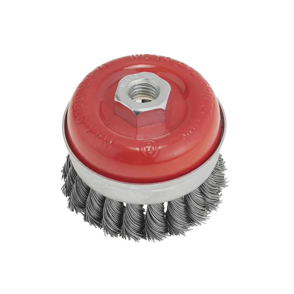 FERVI-Twisted knots cup brush-steel d.75mm