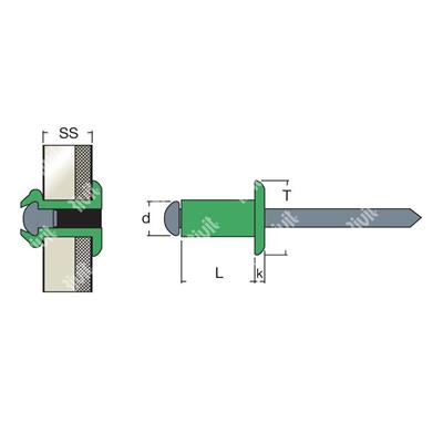 AFT-BOXRIV-Rivetto Alluminio/Acciaio TT (100pz) 3,0x12,0