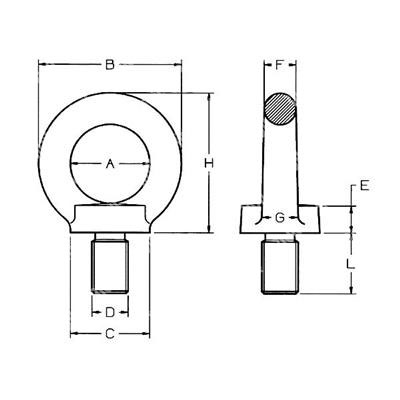 Lifting Eye Bolt DIN 580/UNI 2947 Steel C15E Plain M16