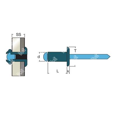 XIT-BOXRIV-Riv.CuproNik/Inox AISI304 TT (25pz) 4,8x12,0