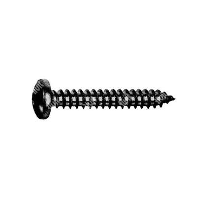 Phillips cross pan head tapping screw UNI 6954/DIN 7981 black zinc plated steel 2,2x6,5