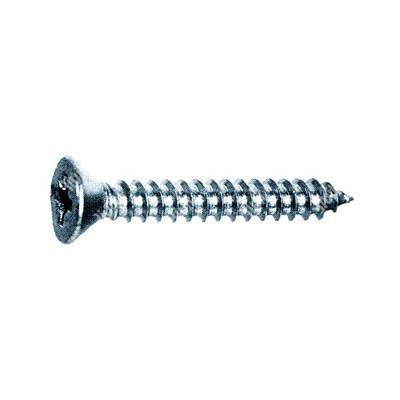 Phillips cross flat head tapping screw UNI 6955/DIN 7982 nickel plated steel 5,5x22