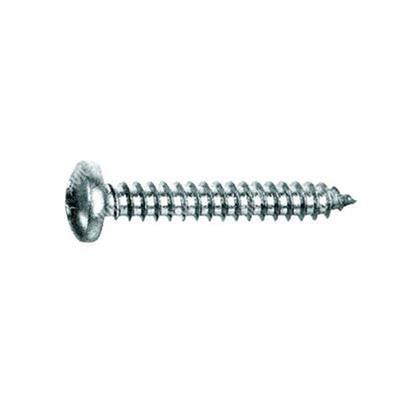 Phillips cross pan head tapping screw UNI 6954/DIN 7981 white zinc plated steel 6,3x13