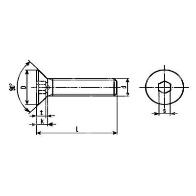 Hex socket countersunk head screw U5933/D7991 A4 - stainless steel AISI316 M6x80