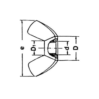 Wing nut UNI 5448/DIN 315 - American Type cl.8 - plain steel M16