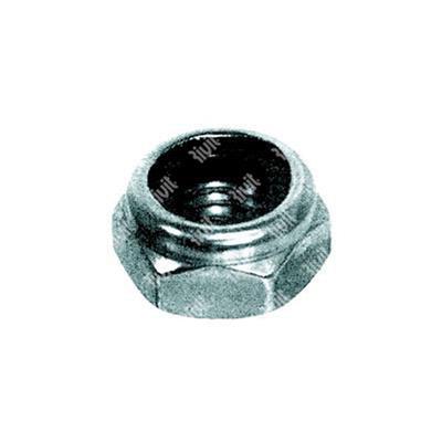 Self-locking nylon ins. hex nut U7474/D985 cl.8 - white zinc plated steel M4