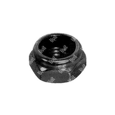 Self-locking nylon ins. hex nut U7474/D985 cl.8 - black zinc plated steel M4