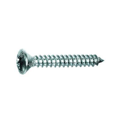 Phillips cross oval head tapping screw UNI 6956/DIN 7983 zinc plated steel 3,9x25