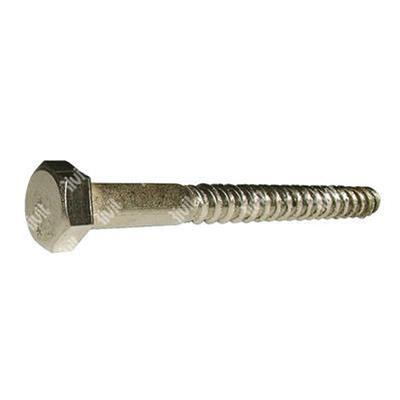 Wood screw exagon head UNI 704/DIN 571 stainless steel 304 6x100