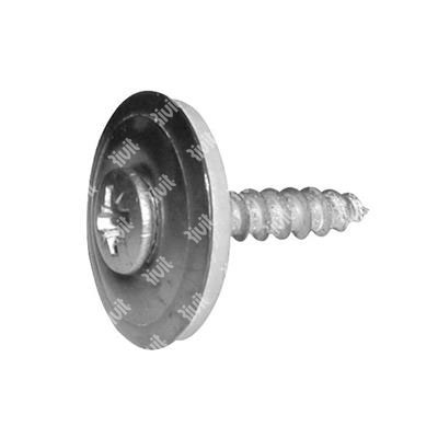 VVX-Stainless steel PZ screw w/washer d.20+EPDM (in 1 pc) 4,5x45xR20